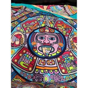 Aztec Mayan Calendar Print Scarf Colorful‎ Bright Pattern BAOSHIDI